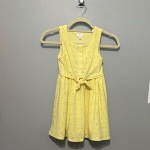 Super Cute “TAHARI Girl” Yellow Eyelet Girl’s Sleeveless Lined Dress Size 6 EUC!